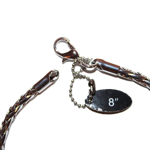 DaVinci Charm Bracelet 8" 7 Beads - Heart Cowgirl Boot Country Garnet Red CZ - Picture 3 of 4